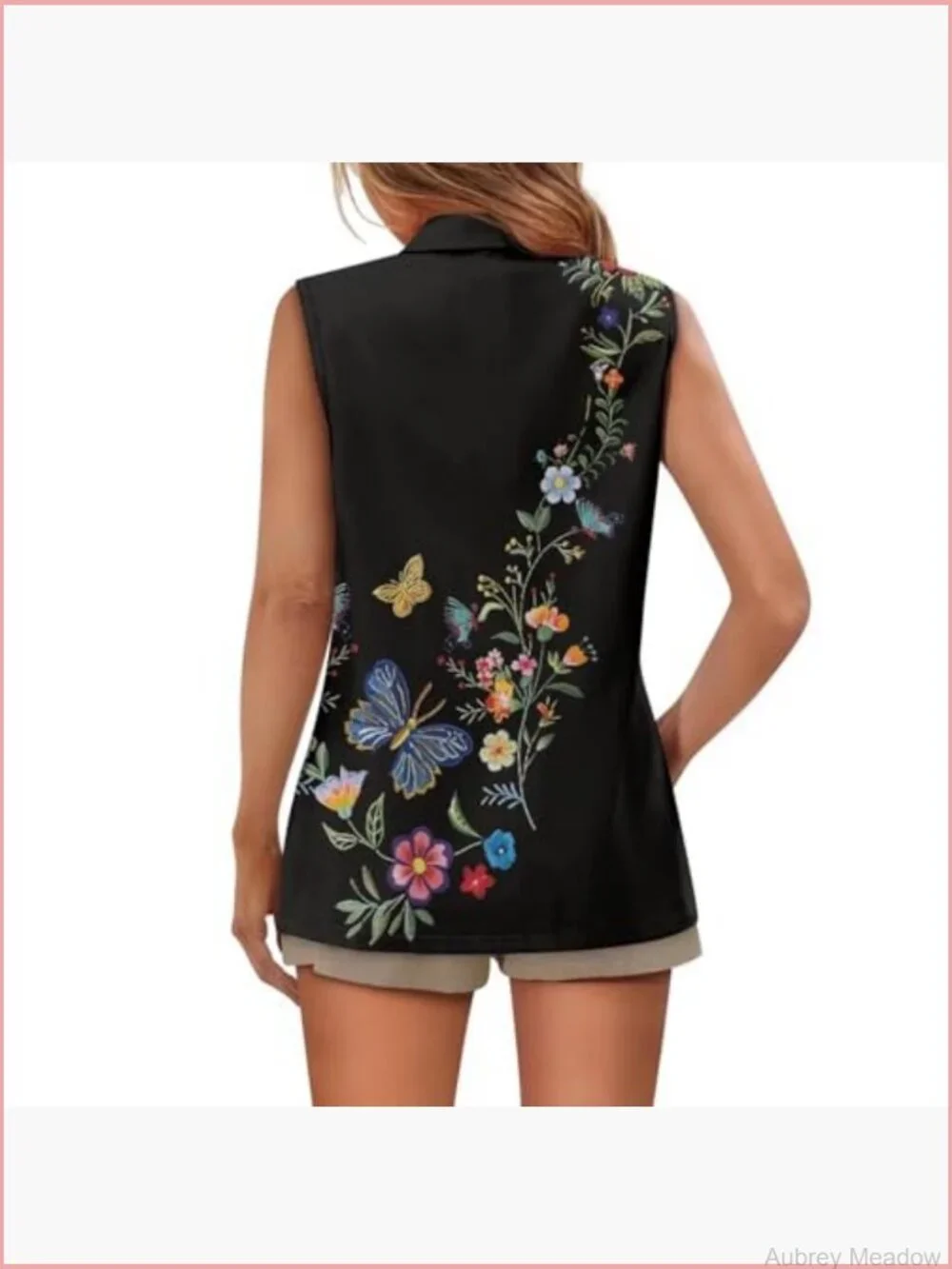 Women's Sleeveless Open Front Blazer Vest Casual Oversize Waistcoat